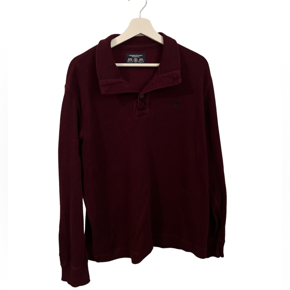 American Eagle Men’s Prep Fit Henley Sweater, Size L